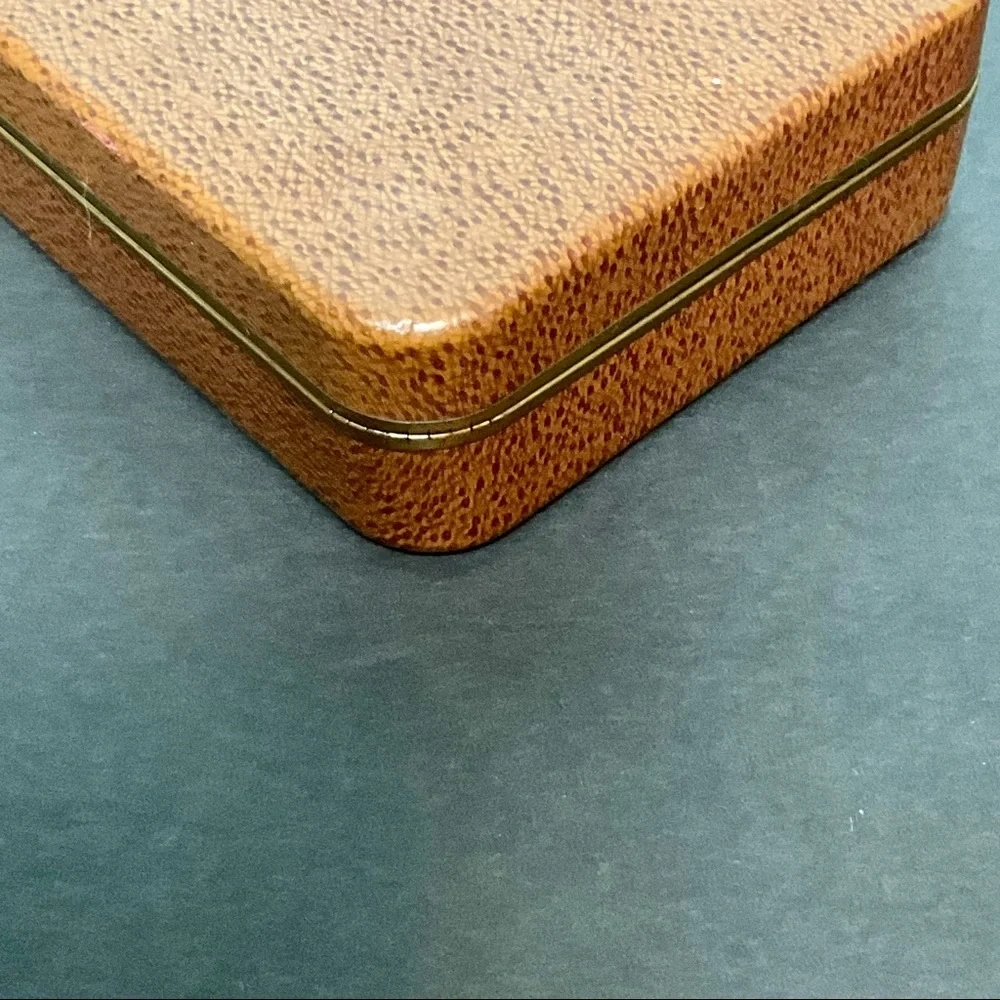 Vintage Mid Century Modern Farrington Texol Jewelry Box Brown - Picture 3 of 10